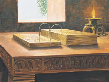 Gold plates on a table